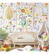 AOWDIAO Floral Wall Decals - 102 Pcs Peel and Stick Vinyl Flower Stickers - Assorted Varieties &amp; ...