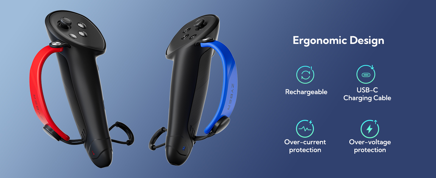 ZYBER Rechargeable Controller Grips for Meta Quest 3S/3 Accessories