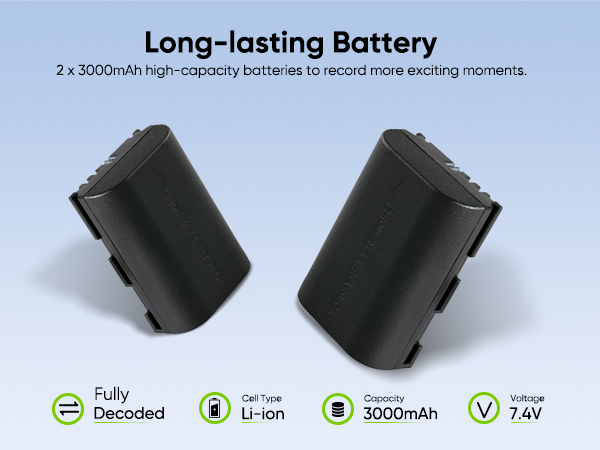LP-E6 high capacity replacement battery