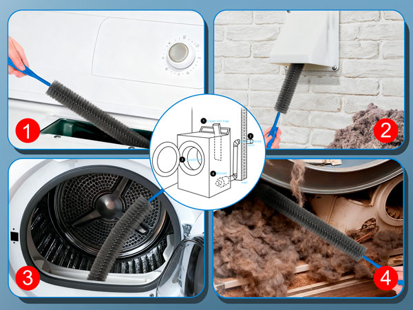 Dryer Vent Brush and Refrigerator Coil Cleaning Brush
