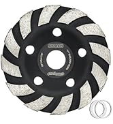 CRALY 5 Inch Concrete Grinding Wheel for Angle Grinder, 7/8 in Arbor Turbo Diamond Cup Grinding W...