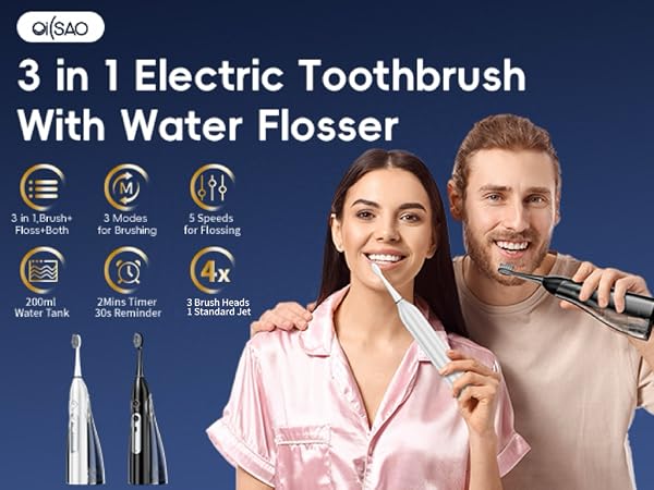 Electric Toothbrush with Water Flosser