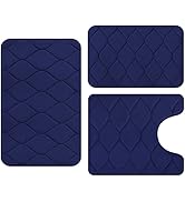 Colorxy Memory Foam Bathroom Rugs - Water Absorbent, Super Soft Non-Slip Bath Mat, Washable Ogee ...