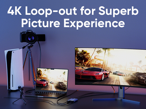 4K 60fps Audio Video HDMI Game Capture