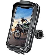BKNOOU Bike Phone Mount Waterproof Bicycle & Motorcycle Phone Holder 360° Adjustable,Handlebar Ce...