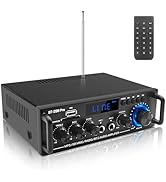 Amplifier Home Audio Stereo Receivers with Bluetooth 5.0,Receicer for Speakers Max 800W, 2.0 Chan...