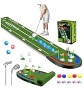 VATOS Golf Putting Mat Indoor for Kids - Golf Game Set with LED Balls, Glow Cups, Irons &amp; Putters...