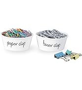ONTUBE Porcelain Paper Clip Holder and Carabiner Clip Holder Set,Ceramic Paper Clip Organizer Set...