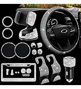 Bling Car Accessories for Women, MAIMEIMI Bling Car Accessories Set,Bling Steering Wheel Covers,B...