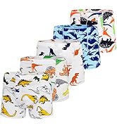GRPSKCOS Boys Dinosaur Underwear- Pack of 5 Soft Cartoon Colorful Boxer Shorts Briefs with Fun fo...