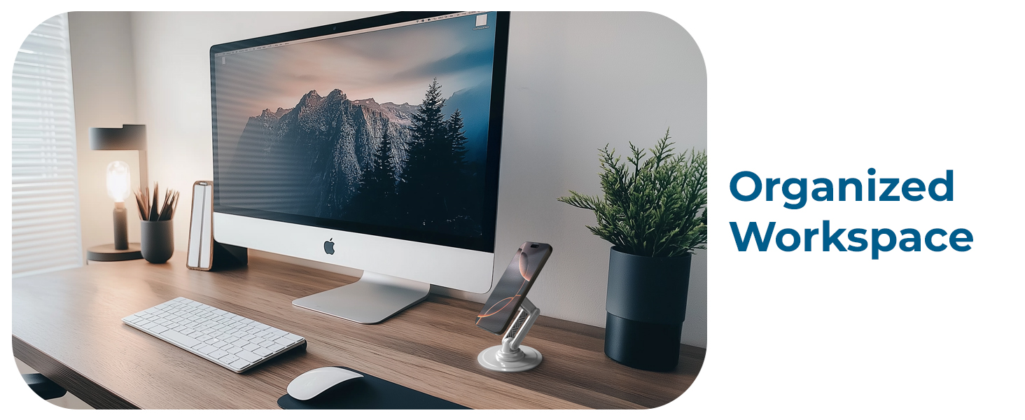 Keep an organized workspace with a desk phone stand a sleek magnetic phone stand beside your monitor