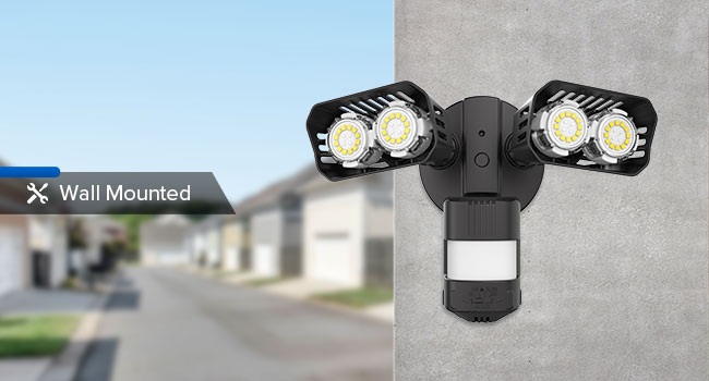 28 black wired flood lights outdoor