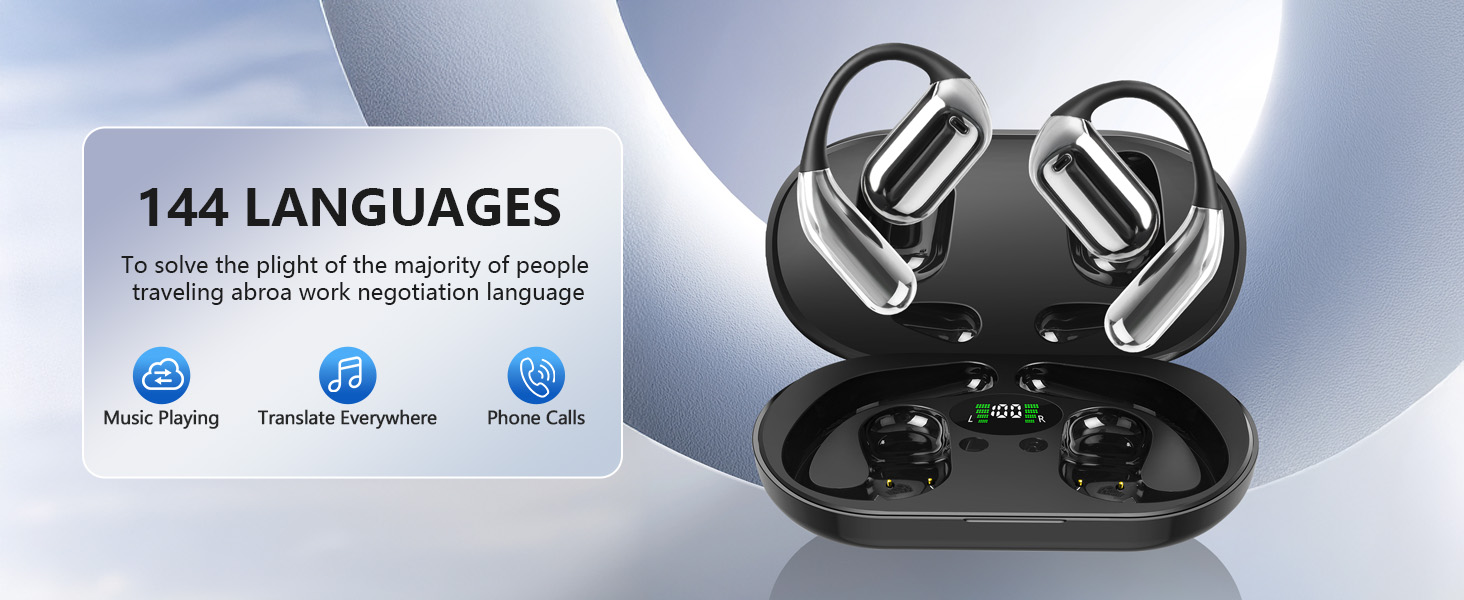 AI Translation Earbuds Real Time, 144 Language Translator Earbuds
