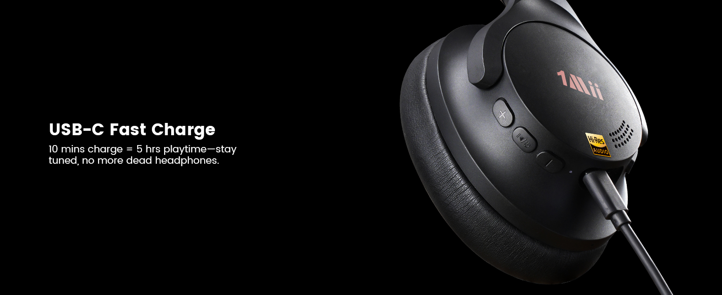 1Mii AI Y8 Active Noise Cancelling Headphones, Wireless Headphones Over Ear Bluetooth 6.0