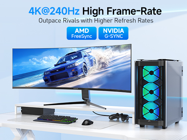 Long Display Port cable for ultra HD video, VR gaming, and professional content creation