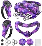 Silicone Cover Set for Meta Quest 3S Accessories, VR Protector Face Cover, Controller Grips, Fron...