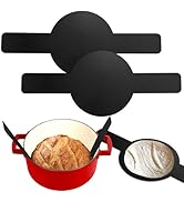 AIERSA 2Pcs Baking Mat for Dutch Oven Bread Baking, Reusable Non-stick Bread Sling, 6.3In Long Ha...