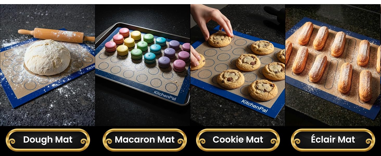 Versatile Usage for Dough Mat, Macaron Mat, Cookie Mat and Eclair Mat