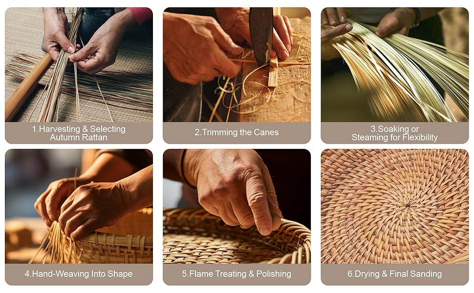 Each fruit basket is woven through 6 steps by artisans with over a decade of experience
