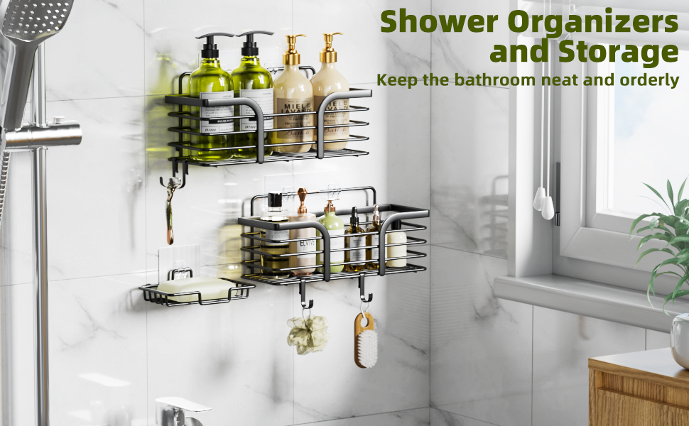 shower organizers and stroage