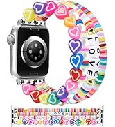 Newlibery Beaded Bracelets Band Compatible with Apple Watch 38mm 40mm 41mm 42mm (S10/11) Women Cu...