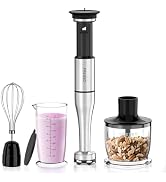 FRESKO Immersion Blenders Handheld, Variable Speed Trigger, 4-In-1 Stainless Steel Hand Blender w...