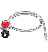 GasSaf 4FT 10 PSI Adjustable High Pressure Propane Regulator with Hose,1/8" Male Connector Suitab...