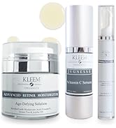 Kleem Organics Skin Rejuvenation Trio - Firming Retinol Face Cream, Brightening VItamin C Serum &amp;...