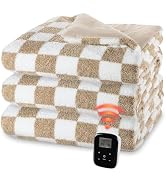 Dowin Heated Comforter Blanket Queen Size, Wireless LCD Control, 90x90 | Dual-Zone &amp; 6 Heating Le...