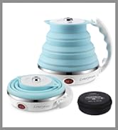 Ultrathin Upgraded Food Grade Silicone Travel Foldable Electric Kettle Boil Dry Protection Portab...