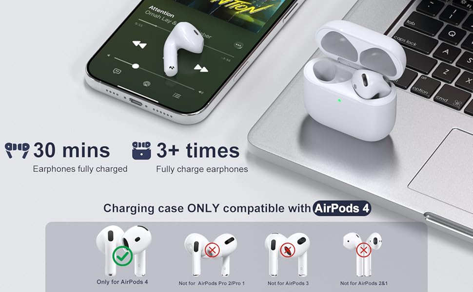charging case replacement for airpods 4