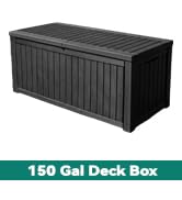 YITAHOME 150 Gallon Large Outdoor Storage XL Deck Box w/Divider for Patio Furniture,Outdoor Cushi...