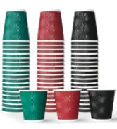 MUCHII [120 PACK] 8 OZ Paper Coffee Cups, Multicolor Disposable Coffee Cups
