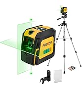 PREXISO Laser Level with Tripod &amp; 2 Plumb Dots - 100 Ft Green Point Laser Level Self Leveling - P...