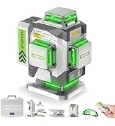 Huepar Pro Laser Level 360 Self Leveling, 4x360°Green Cross Line Laser Tool with Remote Control &amp;...