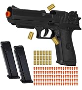 Automatic Shell Ejecting Toy Gun with 100 Soft Bullets,Realistic Toy Gun Pistol,Christmas Birthda...