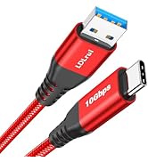 USB-C Data Cable 10Gbps [6ft, Red], Android Auto USB 3.2 Gen 2 USB A to USB C Data Transfer Cord ...