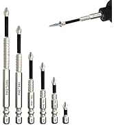Tigbrother Upgraded Magnetic Screwdriver Drill Bit Set (6pcs), Anti-Slip Alloy Steel Bits for Imp...