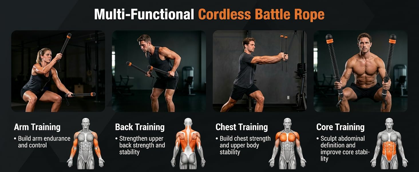 Multi-Functional Cordless Battle Rope