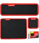 TOOLEAGUE 3Pcs Magnetic Tool Mat with 15Lb Telescoping Magnetic Pickup Pen,3 Different Size Parts...