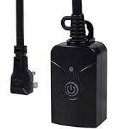 Outdoor Smart WiFi Plug, HBN Heavy Duty Wi-Fi Timer with One Grounded Outlet, Wireless Remote Con...