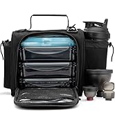 Hydra Cup Insulated Meal Prep Lunch Bag - Food Containers, Shaker Bottle, Luggage Sleeve, Ice Pac...