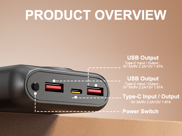 USB 5V 20000MAH heated vested battery pack for men women heated camping chairs heated pants