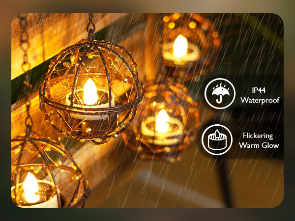 Waterproof Solar Tea Lights Outdoor Lighting
