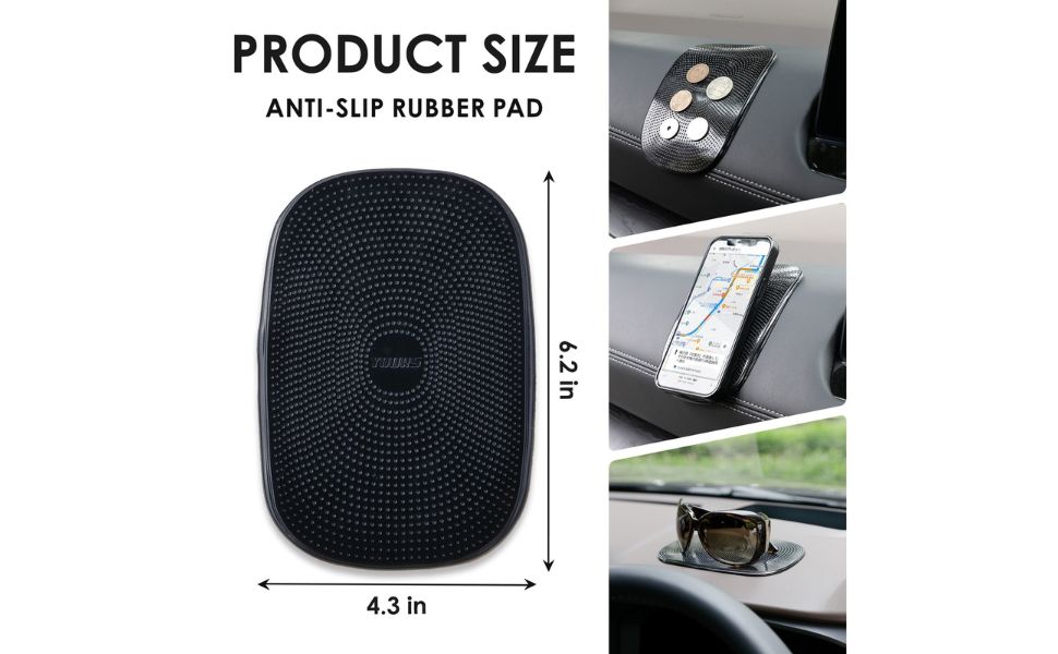 Non-Slip Car Dashboard Sticky Pad – Fixate Gel Mat for Phones, Glasses, Keys – Anti-Slip Grip