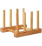 Kunovo Bamboo Dish Rack,Pot lid/Plate/Cutting Board Organizer for Kitchen cabinets,Bottle Drying ...