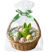 QOIUSO 16 x 24 Inch Clear Gift Bags: 10 PCS Cellophane Wrap for Gift Baskets, Plastic Cello Bags ...