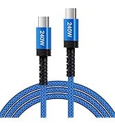 USB C to USB C Cable 6FT, 240W Fast Charging Type C Charger Cord, Nylon Braided USBC Phone Charge...