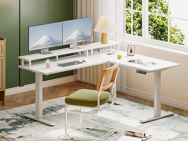 L shaped standing desk