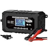 YONHAN 15-Amp Battery Charger LiFePO4 Trickle Car Battery Charger 12V 24V Fully-Automatic Smart B...